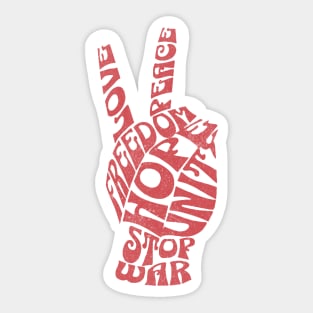 Peace Hand Sign Stop War Sticker